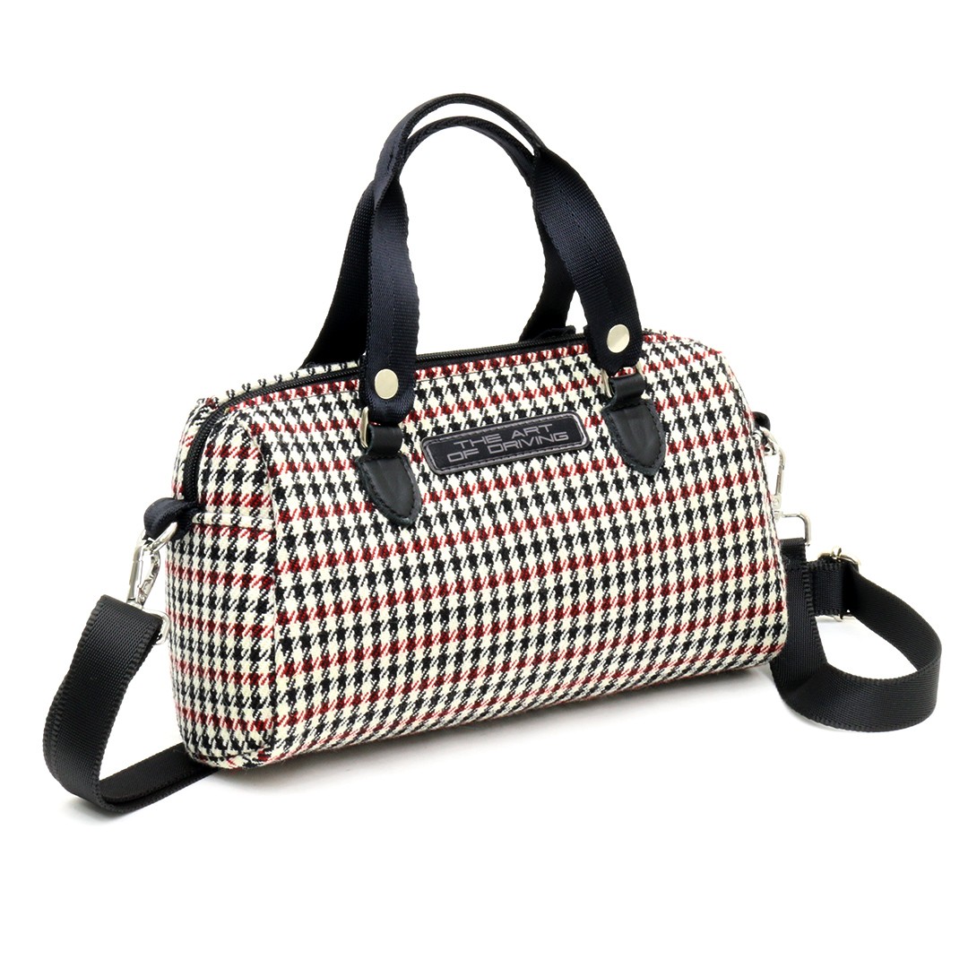 The Art of Driving Bright Red Black White Pepita Purse for Porsche enthusiast