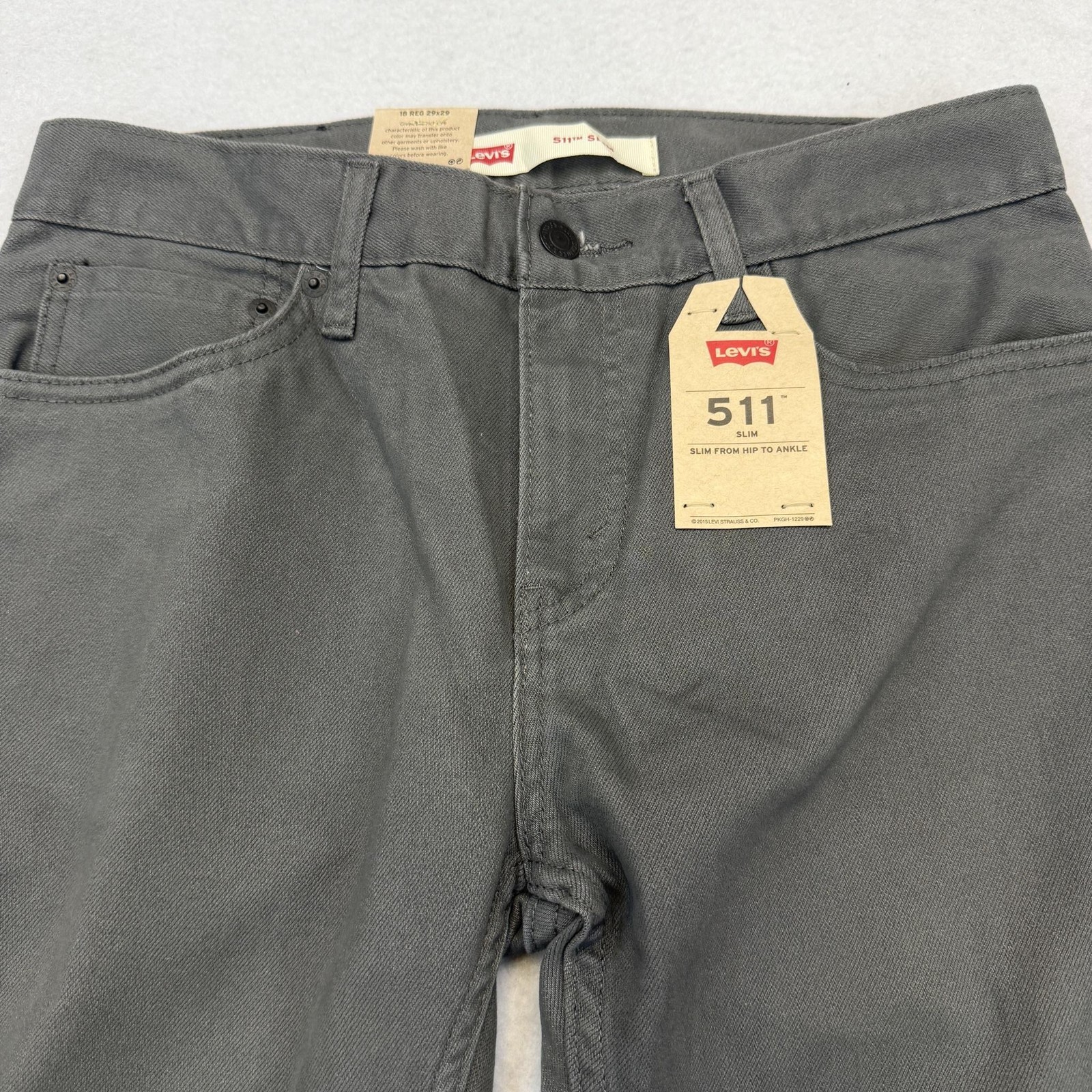 Levi’s 511 Jeans Boys 18 Reg 29×29 Gray Slim Straight Denim 5 Pocket Casual
