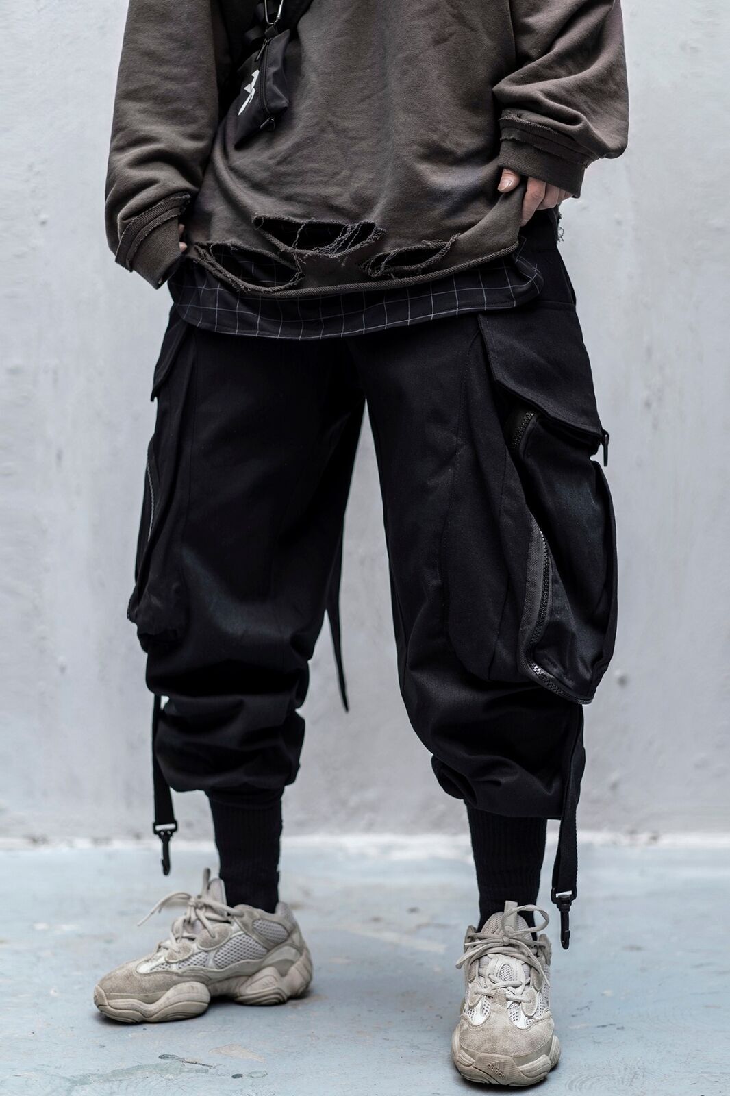 Niepce Streetwear Black Harem Techwear Unisex Joggers Urban Japanese Cargo Pants