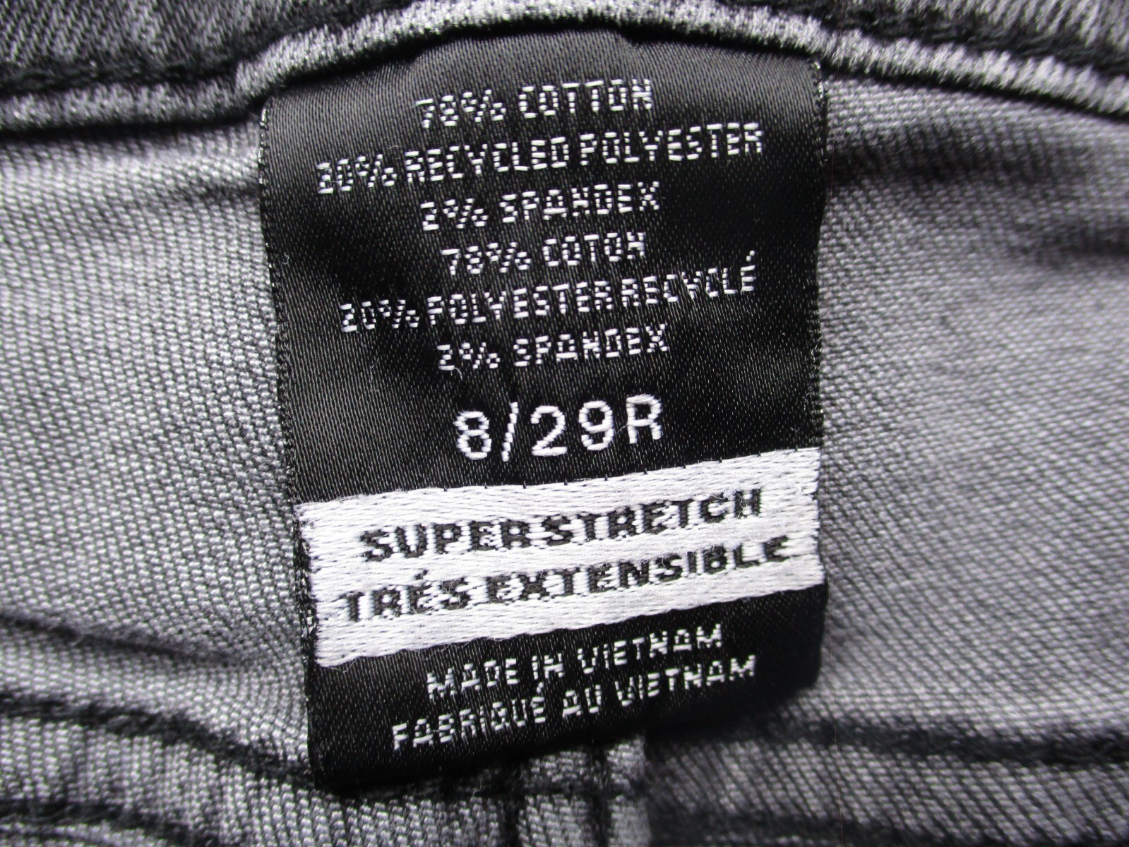 Mossimo Denim Straight Leg Jeans Women’s 8 Gray Charcoal Wash Stretch Low-Rise