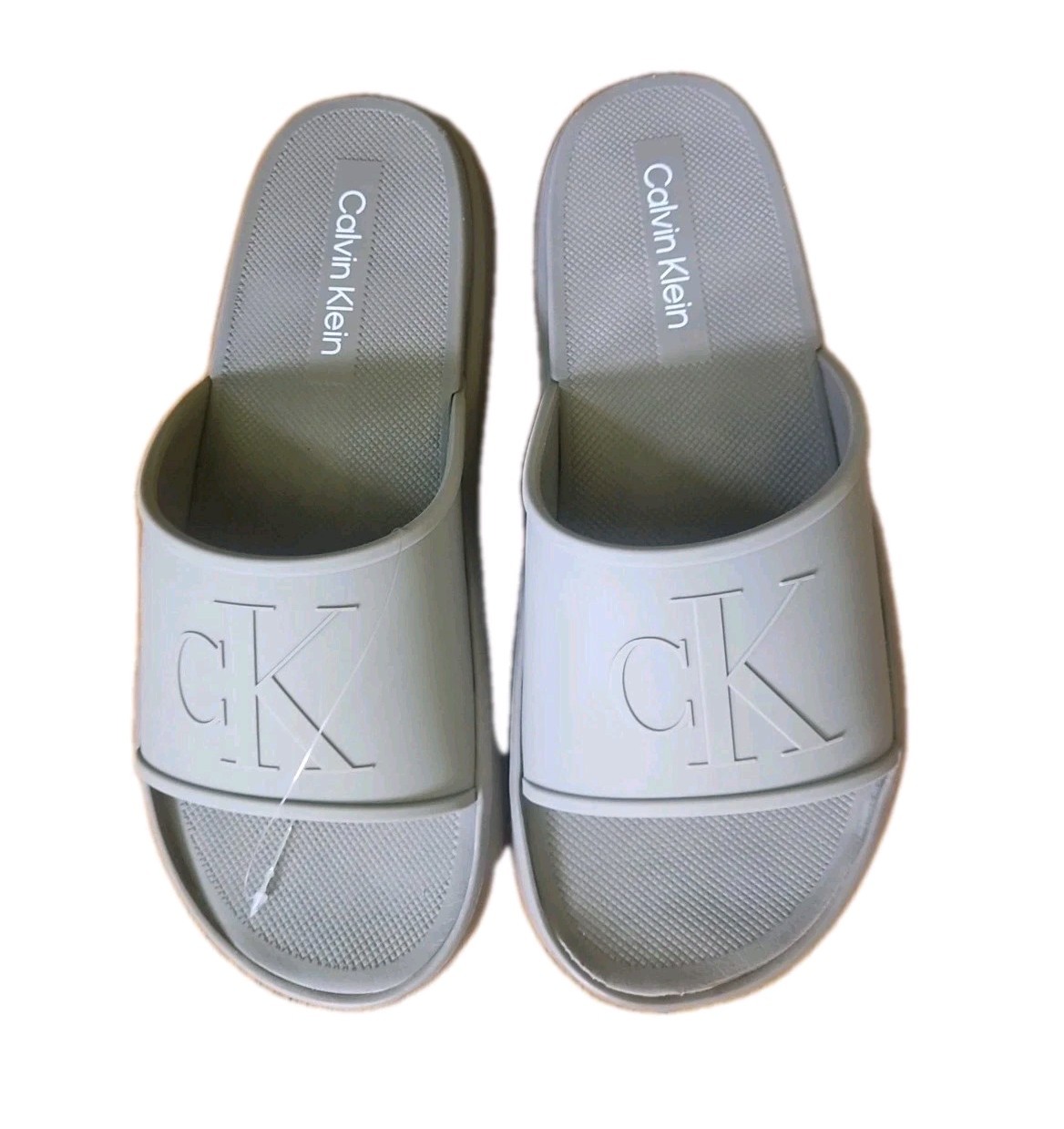 Calvin Klein Men’s CMMILORN-M Slip-On Slide Sandals Medium Naturall SZ 11 New