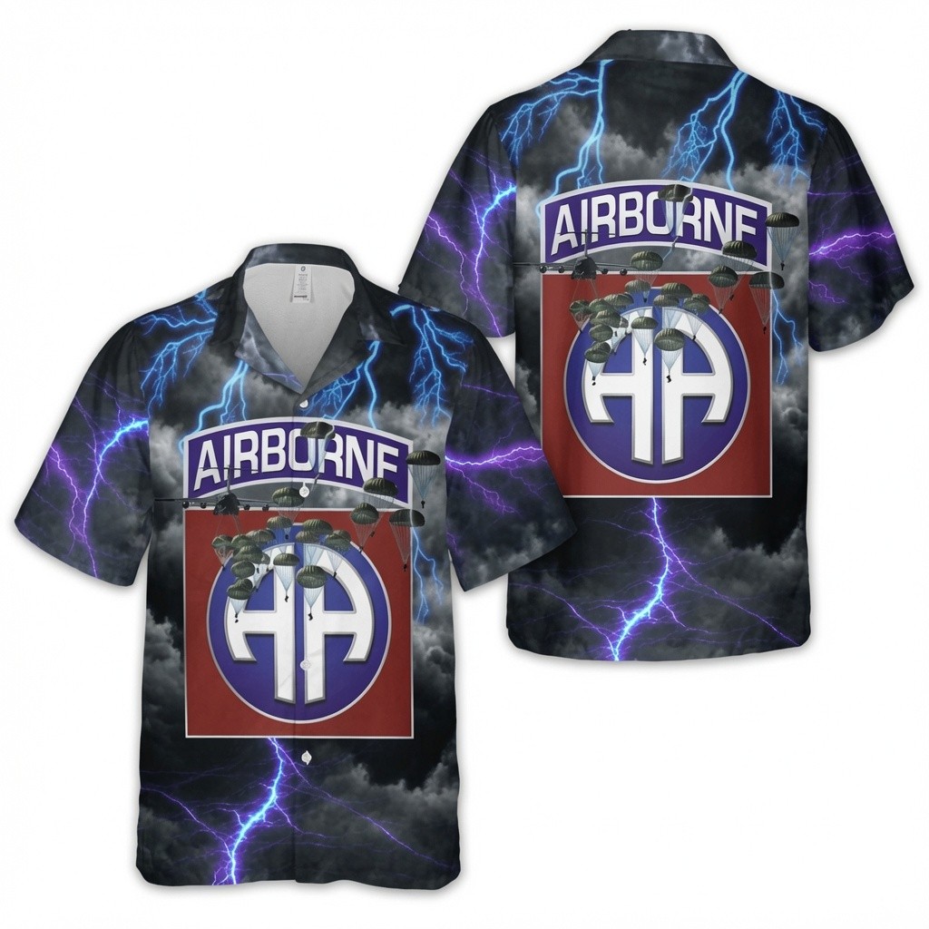 Army Hawaiian Shirt, Us Army 82Nd Airborne Division Paratroopers Hawaiian Shirt