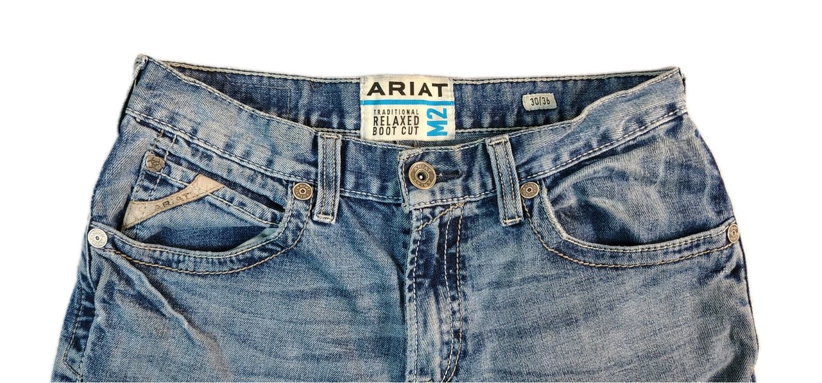 Ariat M2 Traditional Relaxed Boot Cut Denim Jeans Mens 30×36 Western Work