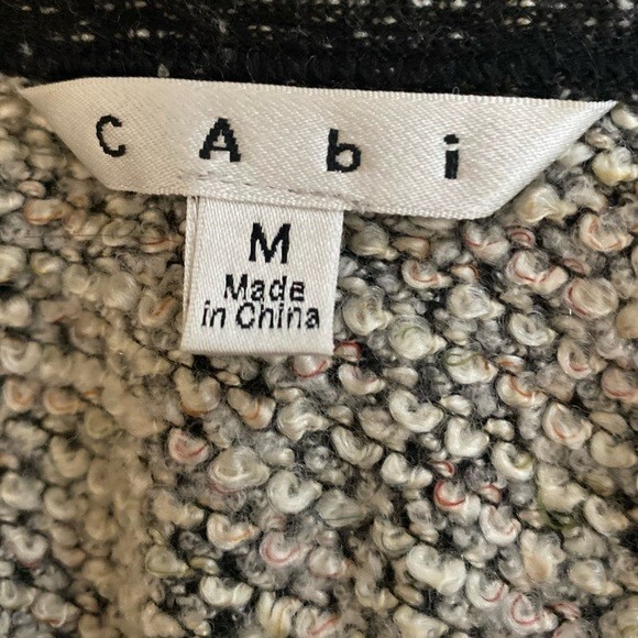 CAbi Coco Shell Terry Boucle Tweed Sweater #542 Set in Sleeve Tshirt Sweater