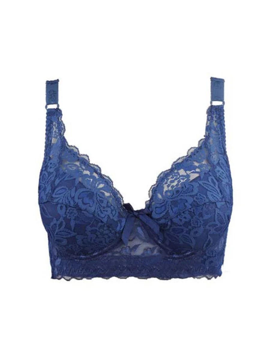 Lace Bra Women Full Cup Adjustable Thin Plus Size Soft Large B C D Cups