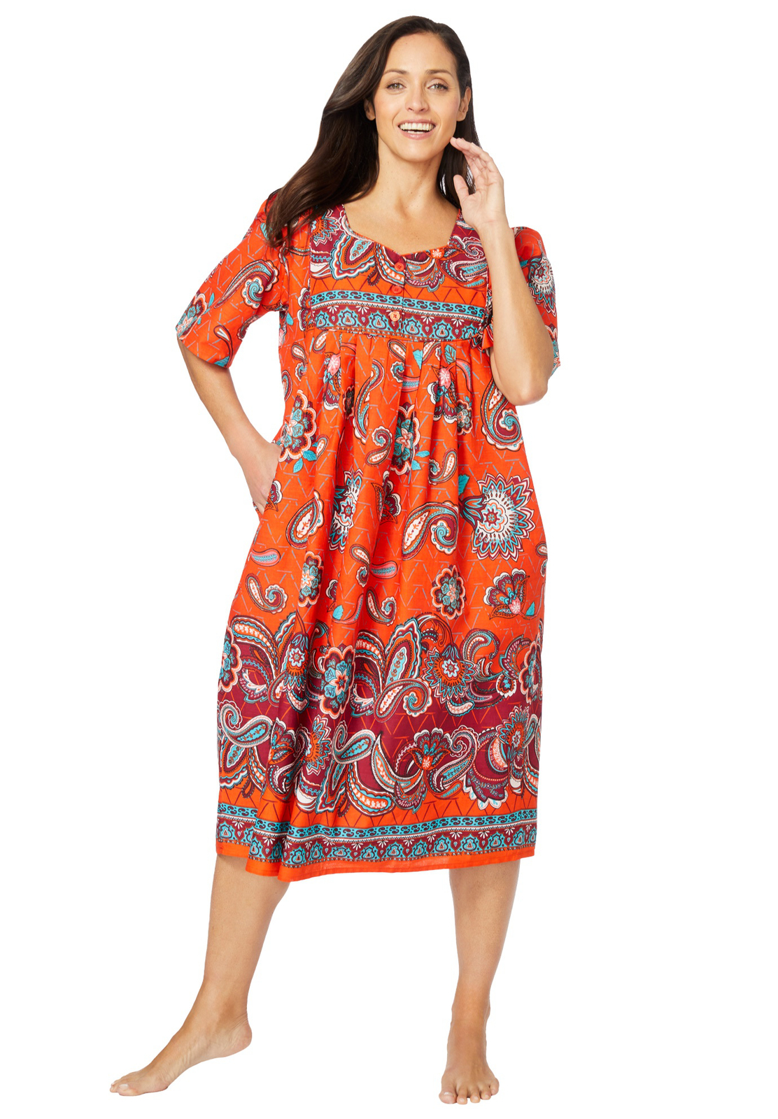 Only Necessities Women’s Plus Size Mixed Print Short Lounger