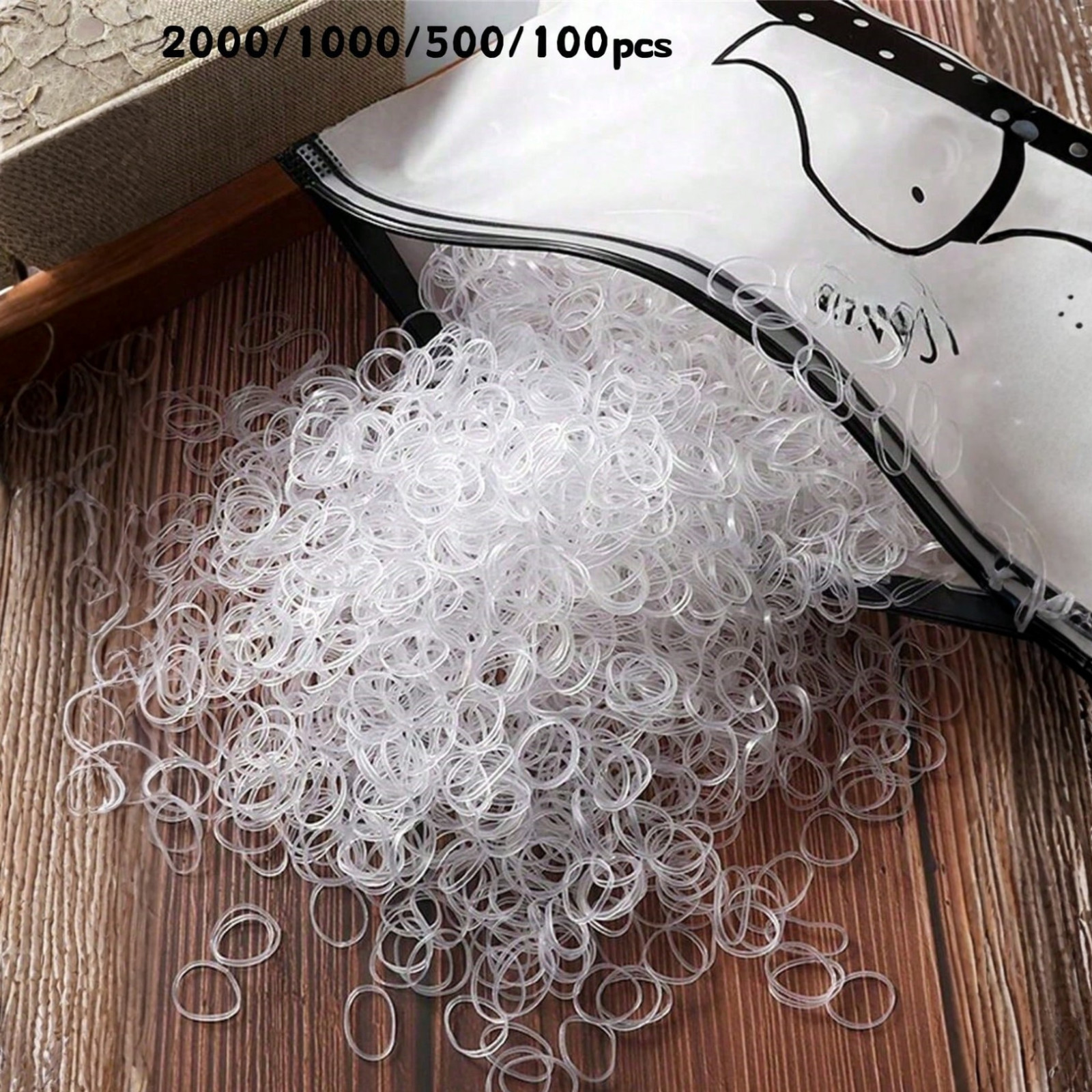 Hair Rubber Bands 500Pcs Small Mini Elastic Braids Plaits Girls Women Kids Set