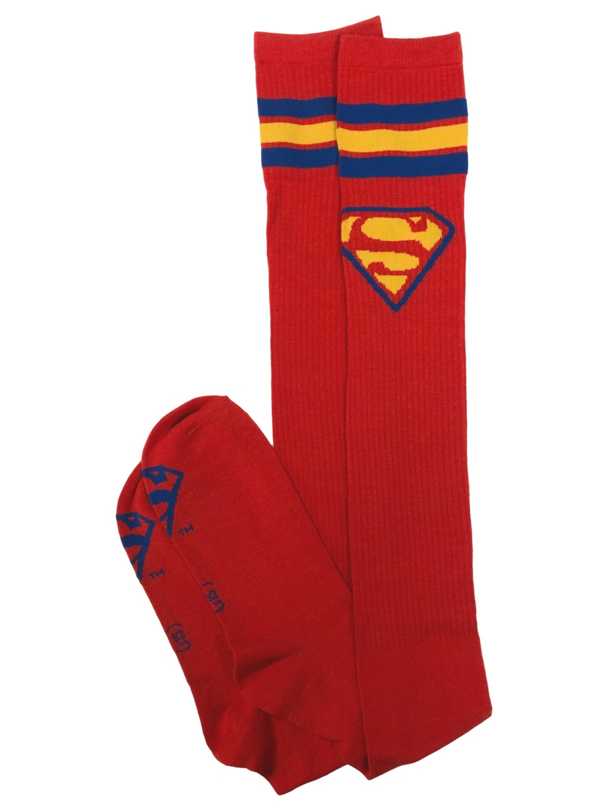 DC Comics Womens Red Ribbed Supergirl Thigh High Socks Super Girl