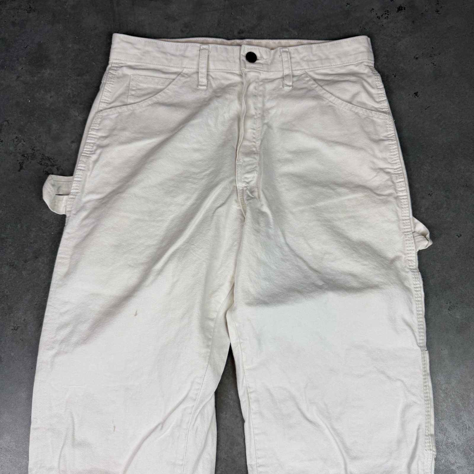 Dickies Carpenter Pants Mens 30×29 White Workwear Flaws Preowned