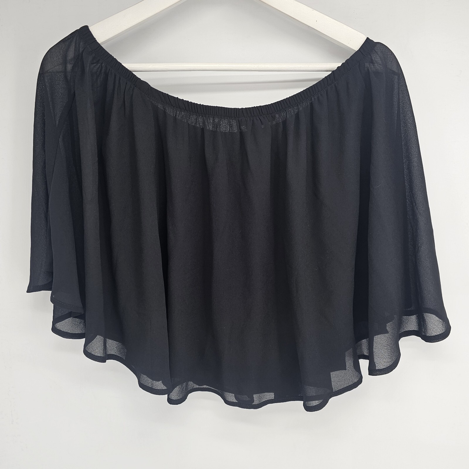 Womens Forever 21 Black Semi Sheer Top Size S NWT