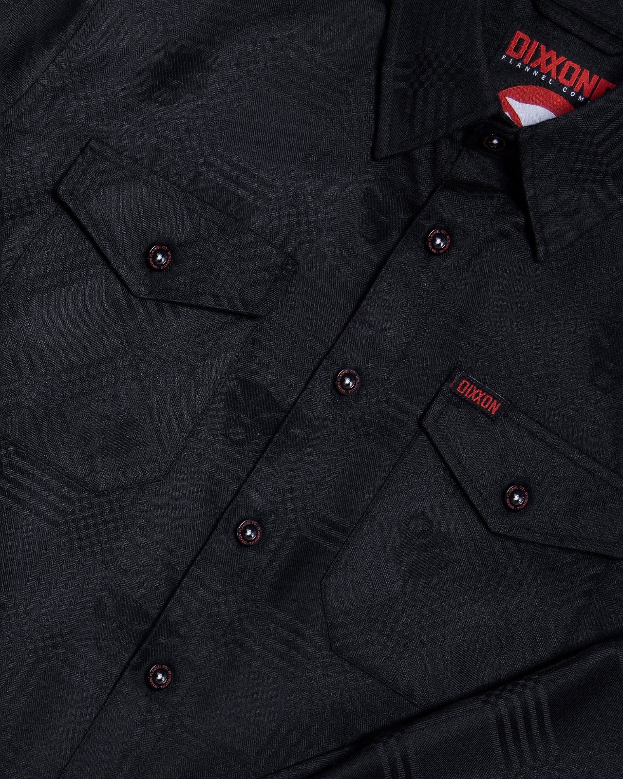 DIXXON Flannel “Thundercat 2.0” Men’s LARGE TALL LT Jacquard Black Button Shirt