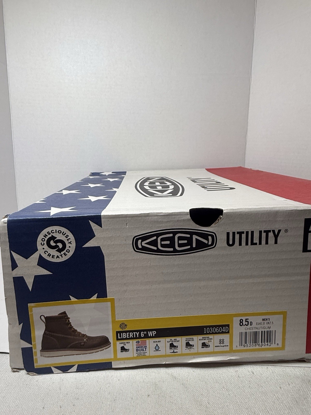 KEEN Utility Men’s Liberty 6″ Waterproof Work Boots Chestnut/Gum SZ 8.5D 1030604