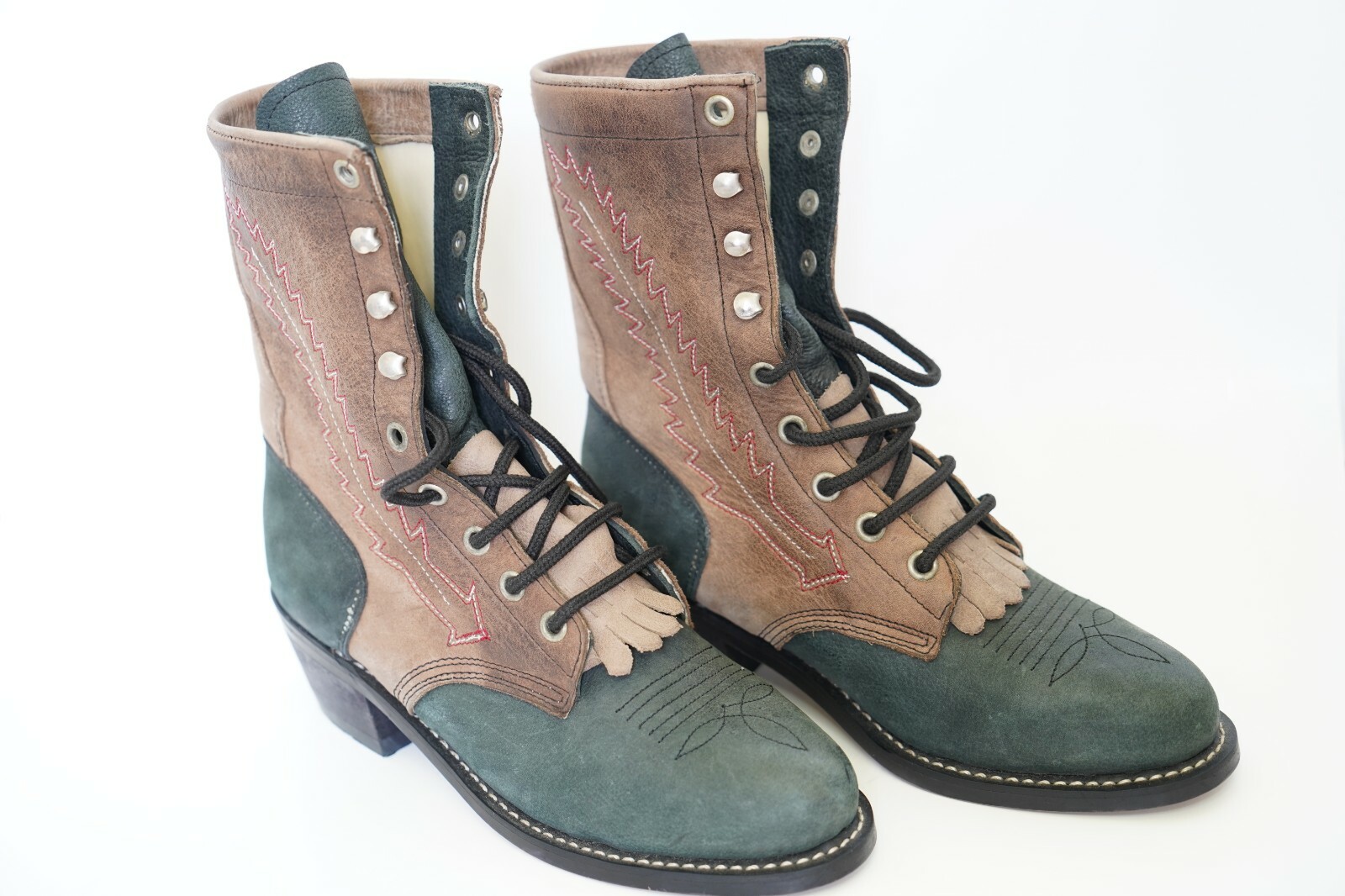 A Jama Product CPY 5141G Cobalt Brown Leather Embroidered Boot Women’s Size 7