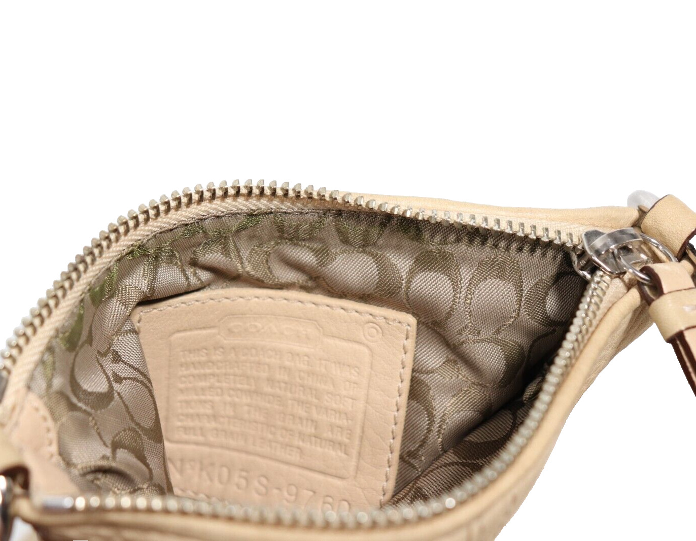 Coach Factory Women’s Small Ivory 9760 Swing Pack Purse Pebbled Cross Body Bag