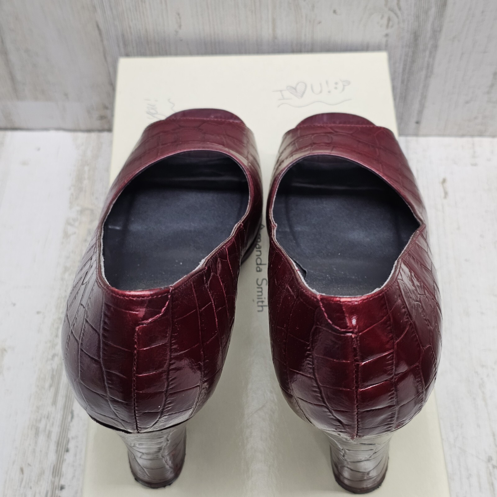 Amanda Smith 9M Leather Open Toe Heels Pump High (3-3.9 in)
