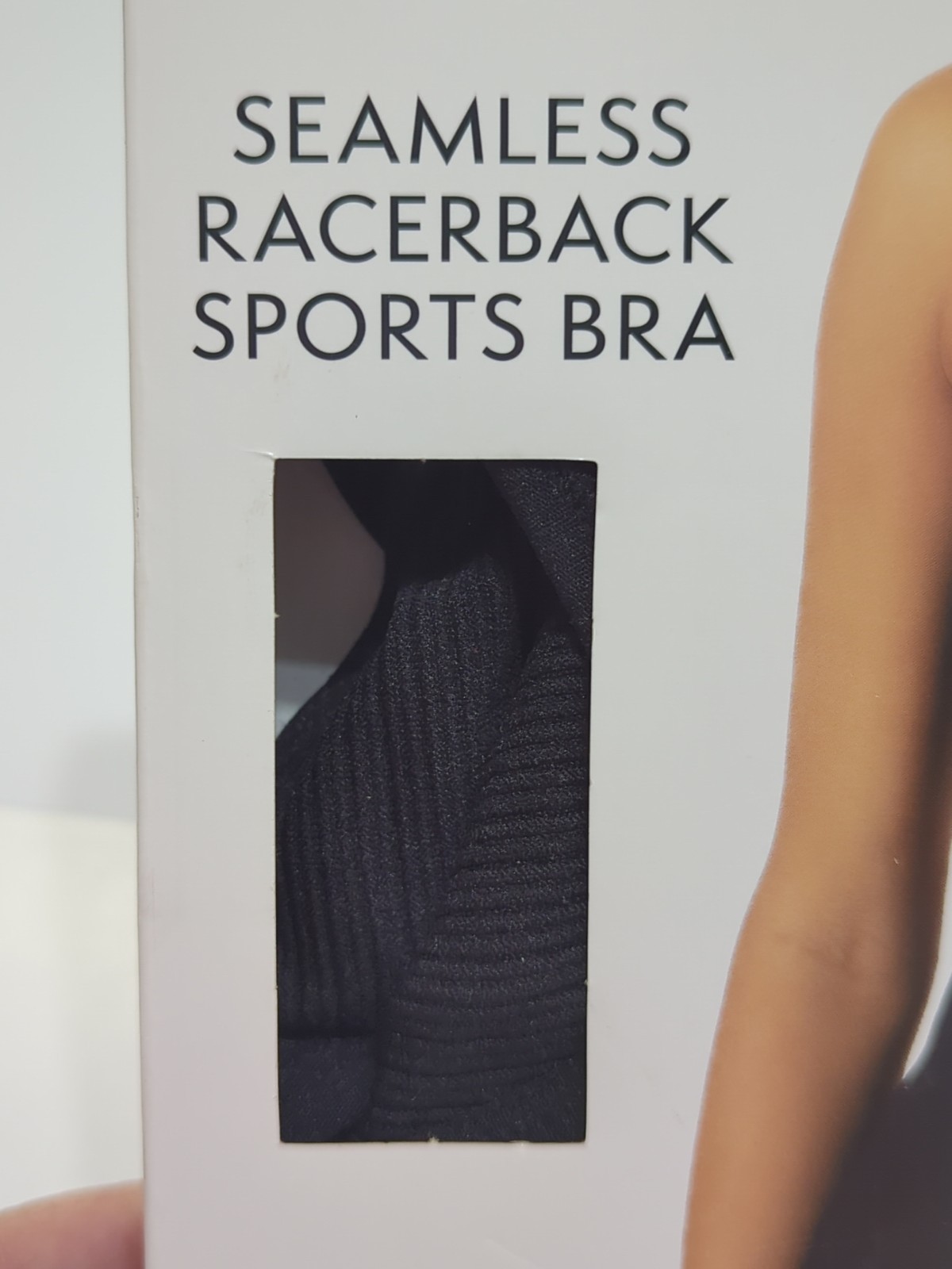 Member’s Mark Women’s Seamless Racerback Medium Support Sports Bra Black Sz XL