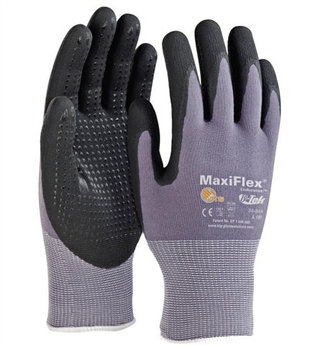 6 PR 34-844 MaxiFlex Nitrile Grip Foam Dotted Palm Coated PROTECTIVE WORK GLOVES