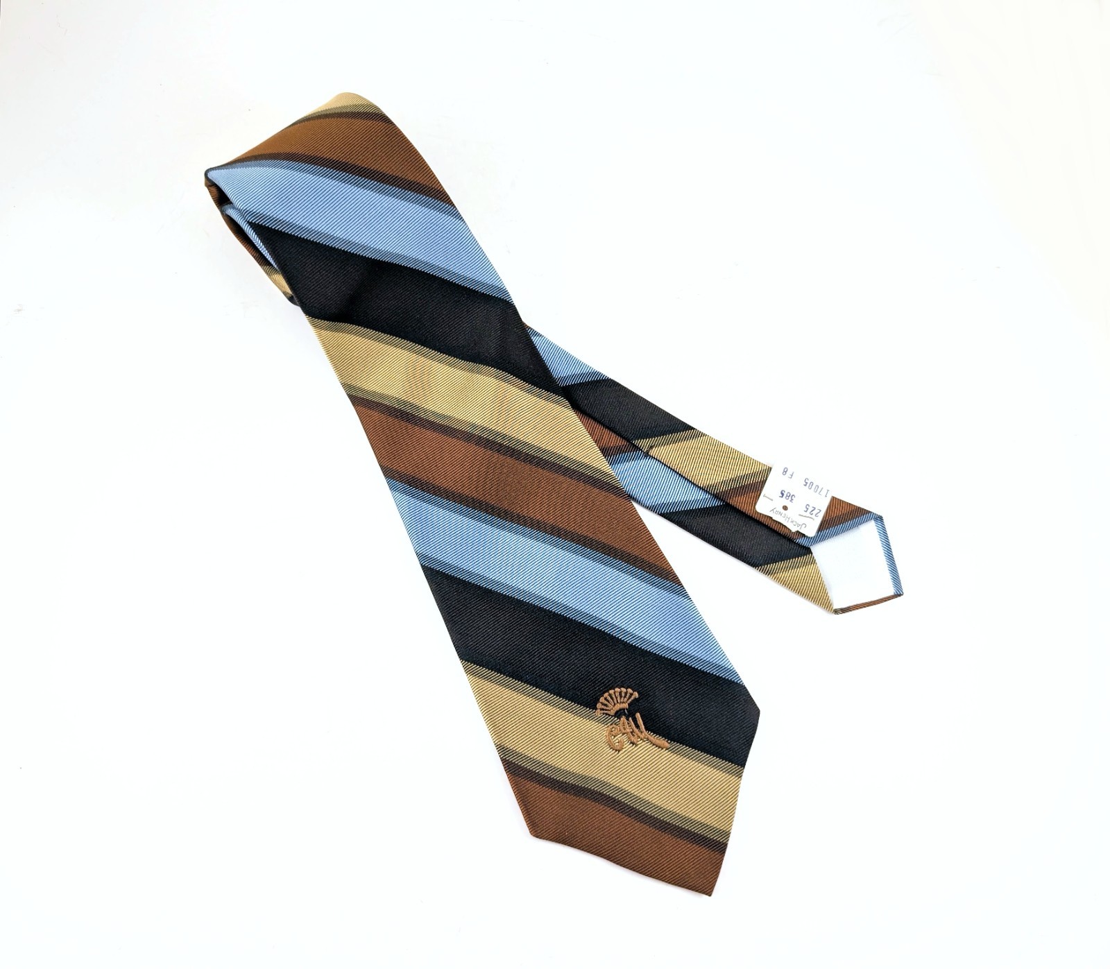 1970s COUNTESS MARA Necktie for Jack Henry Kansas City Vintage Blue Brown Stripe