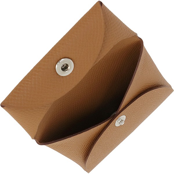 Hermes BASTIA Coin Case H041054CK37 Vache d’Epous Gold 8x8x0.8cm Box