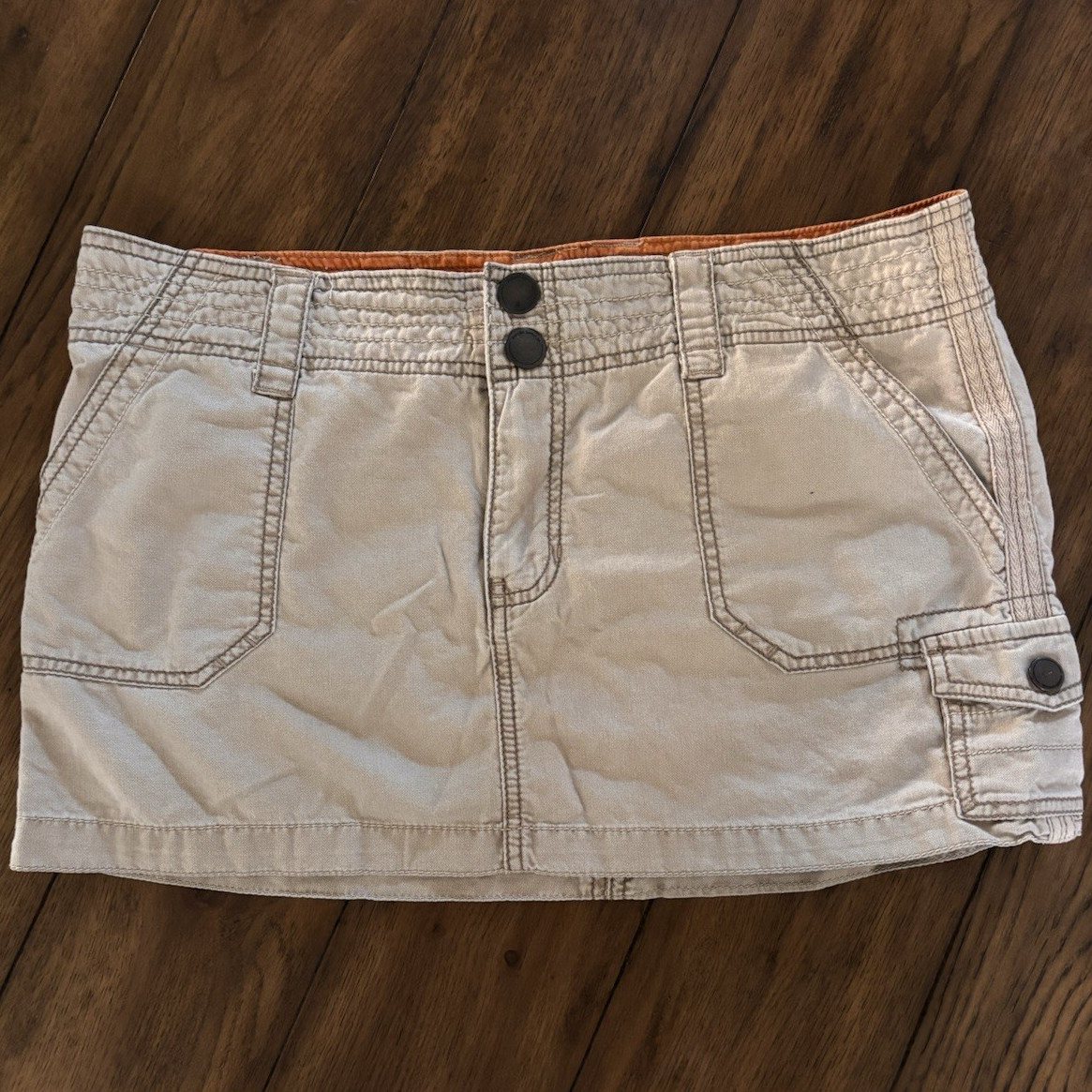 Mossimo Supply Co. Cargo Mini Skirt Beige/Orange Size 11 fits like a 6/8