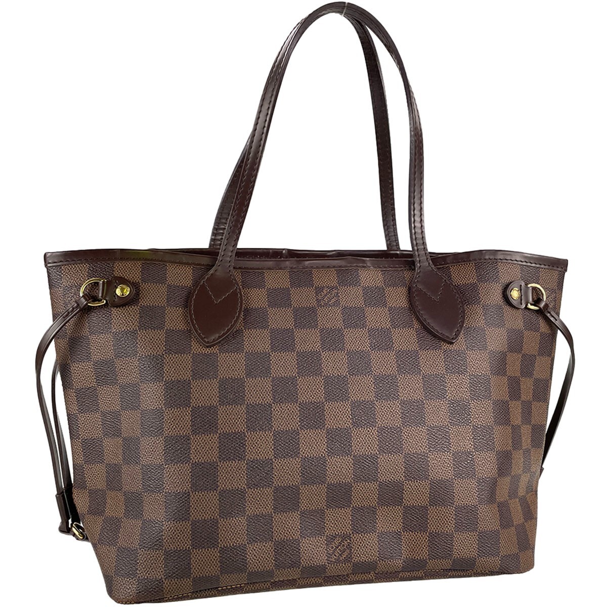 Louis Vuitton Damier Neverfull PM Leather Fabric Brown Tote bag 4104
