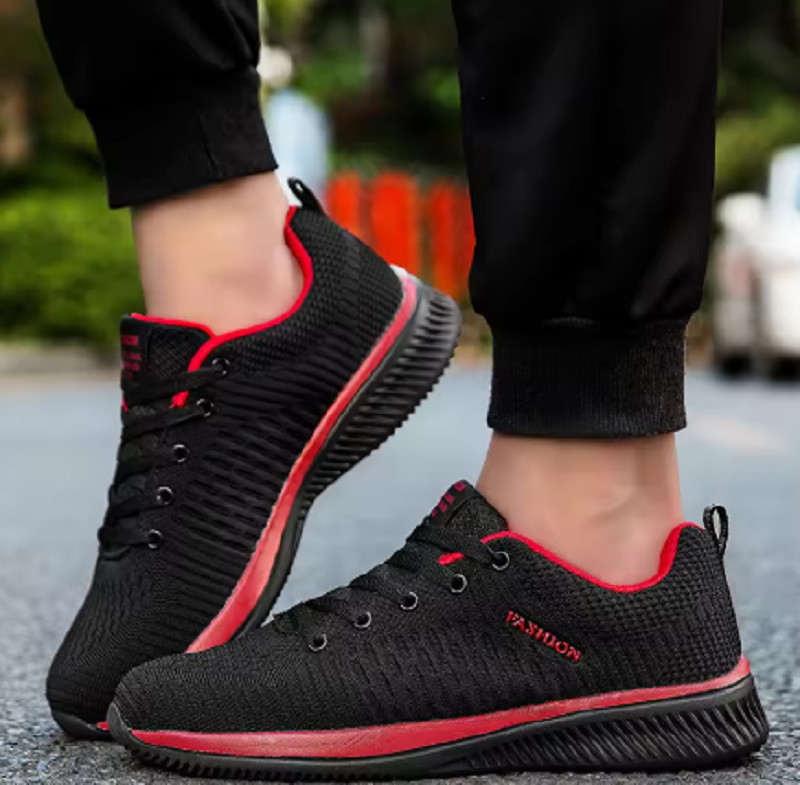 Men Running Walking Knit Shoes Fashion Casual Sneakers Gym Lightweight Sports