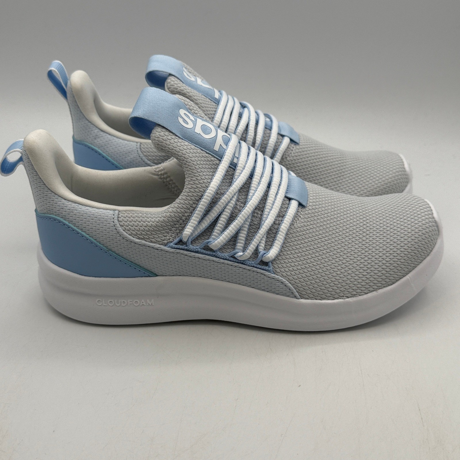 adidas Lite Racer Adapt 7.0 K Shoes Kids Size 7 Grey Blue Running IG2508