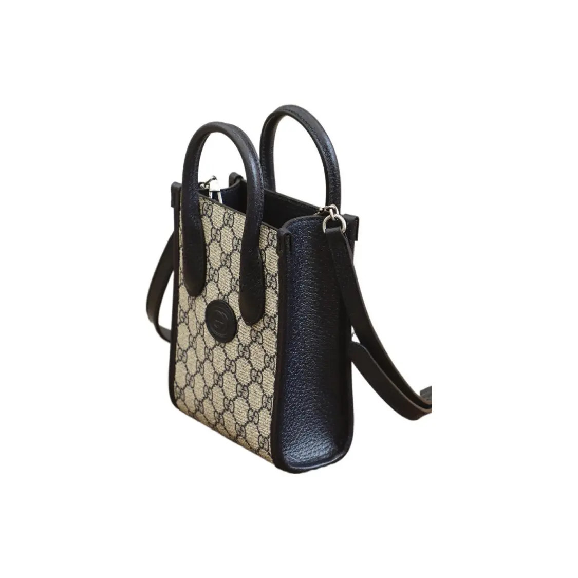 Gucci Vintage Logo Tote Bag Shopping Bag Shoulder Bag Unisex 6.2×2.7×7.8 in