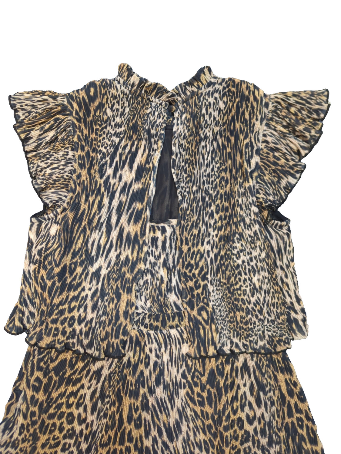 AllSaints Antheia Kiku Leopard Print Tiered Mini Dress – UK 8