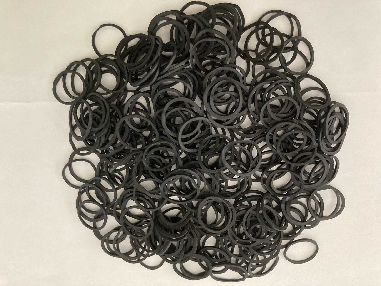 250 Small Black Rubber Bands for Crafts Hobbies Pony Hair Holder Office Use.