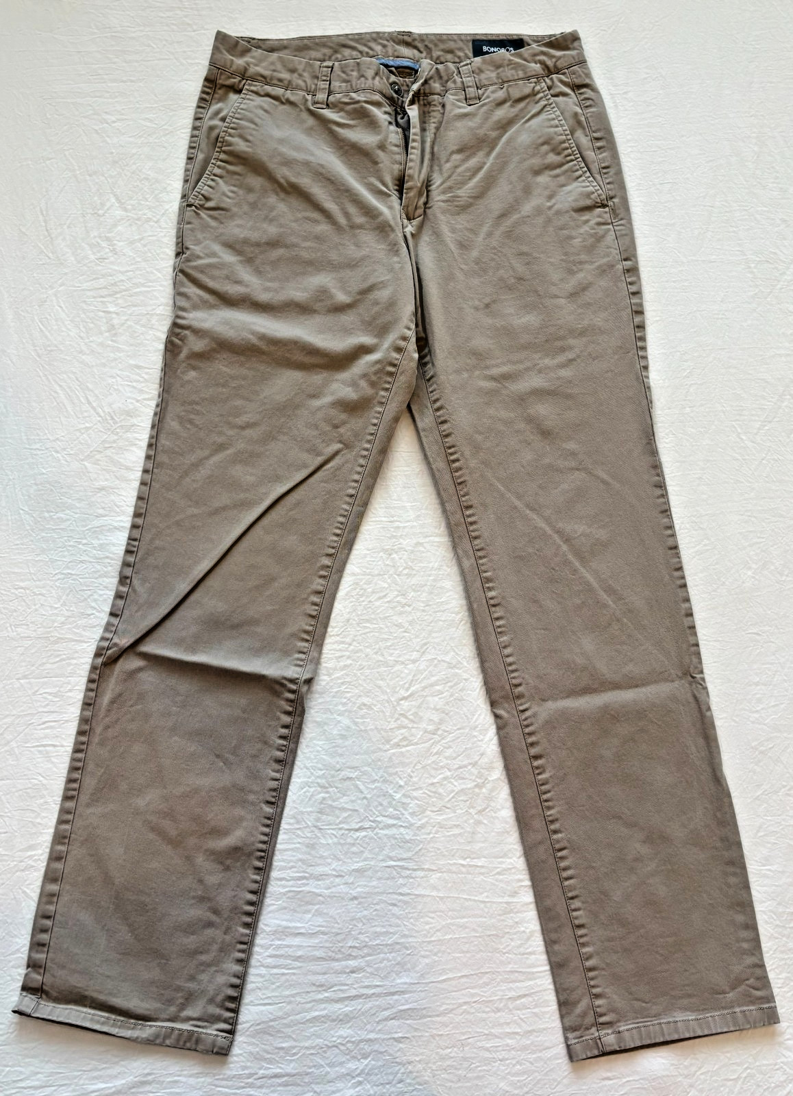 2 Pairs of Men’s Bonobos Slim Fit Pants 32×32 Button Close and Chino Style