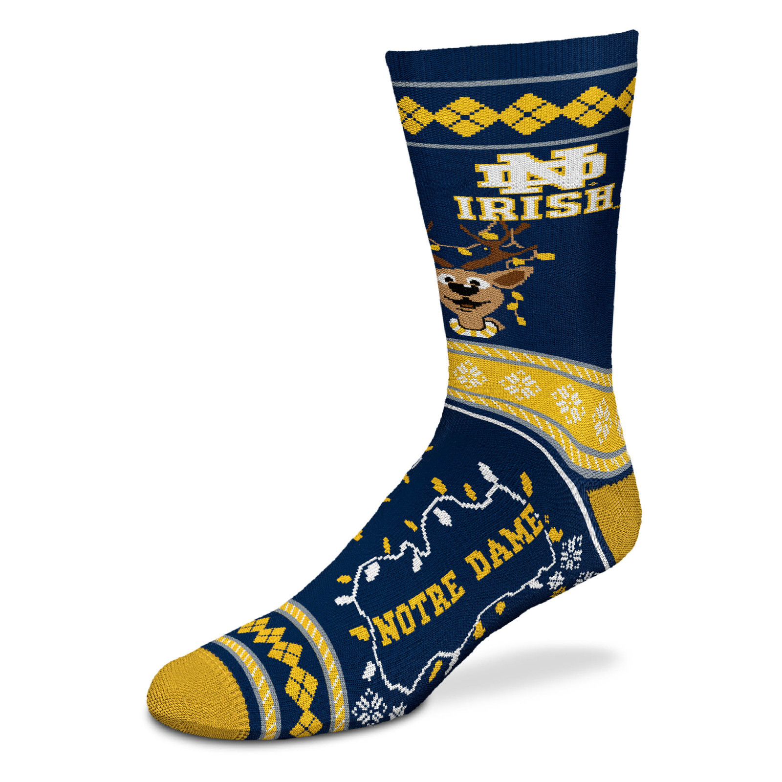 Notre Dame Fighting Irish Sweater Stripe Holiday Socks – Great for Xmas Parties!