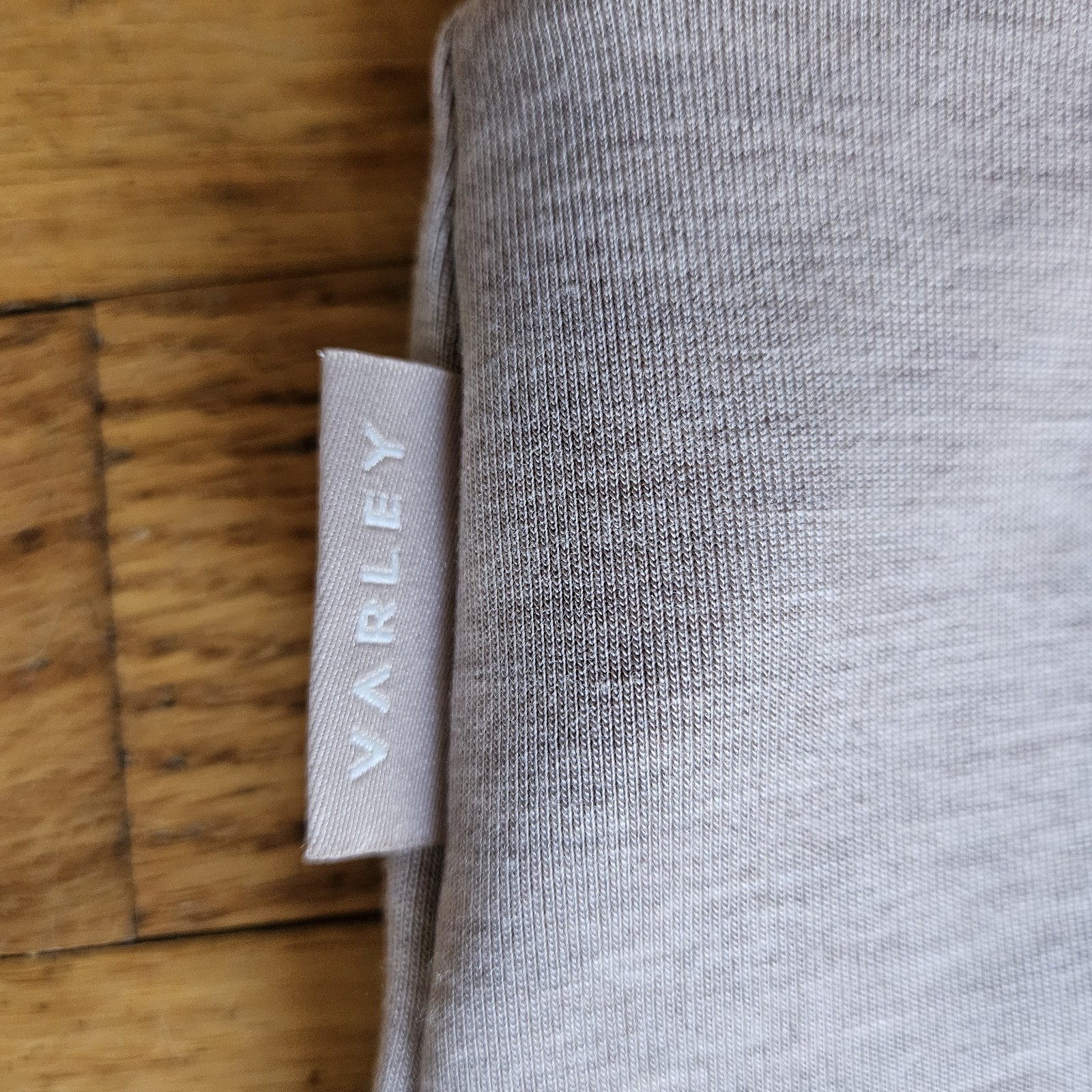 Varley Women’s Medium Taupe Doublesoft Ritchie Short Sleeve Sweatshirt Half Zip