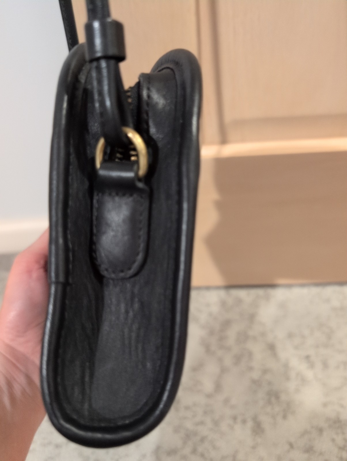 Vintage Coach Abbie Black Leather Crossbody 9017