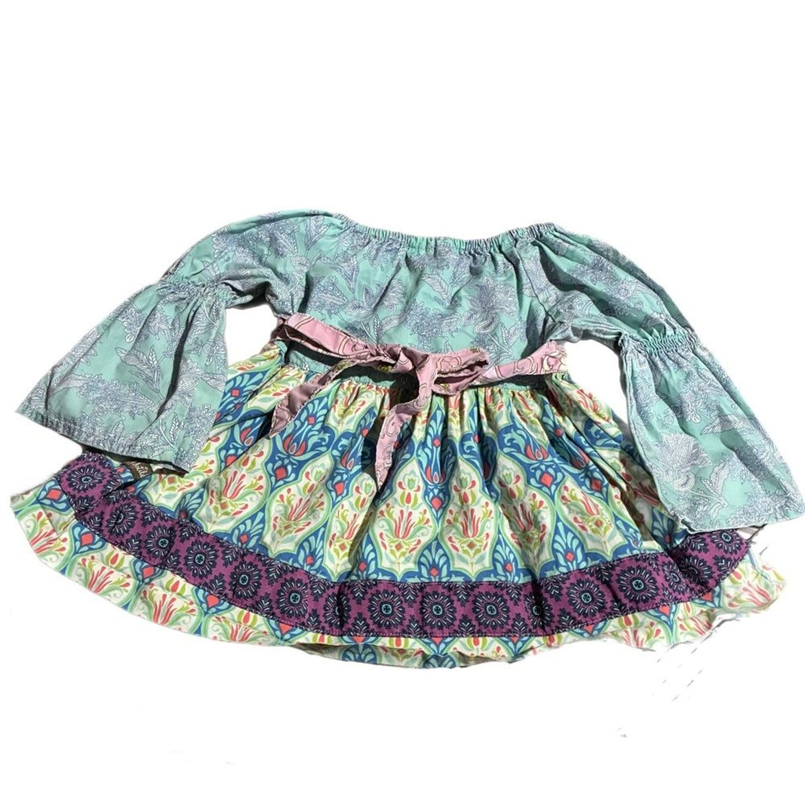 Matilda Jane Secret Fields Peasant Top Dress Paisley Petal Toddler Sz 2T Cottage