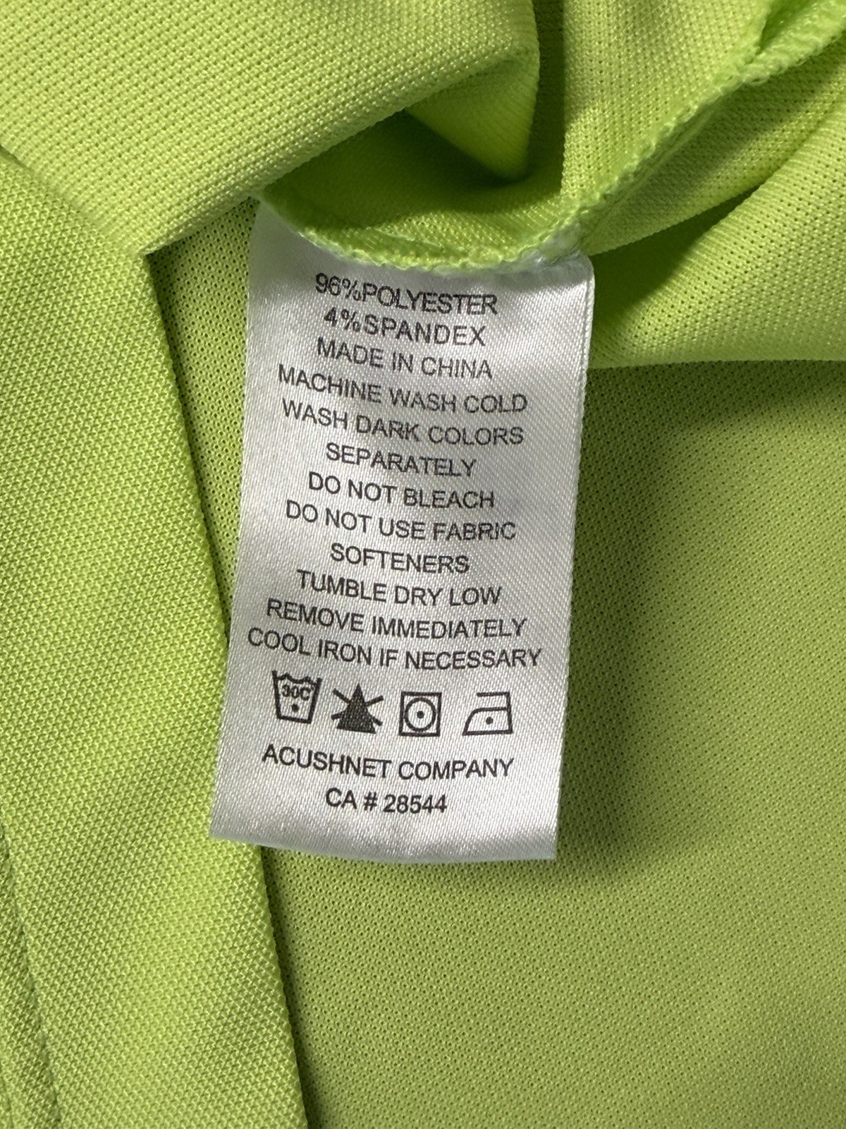 FootJoy FJ Men’s Lime Green Short Sleeve Golf Polo Sz L Performance Bear Lakes
