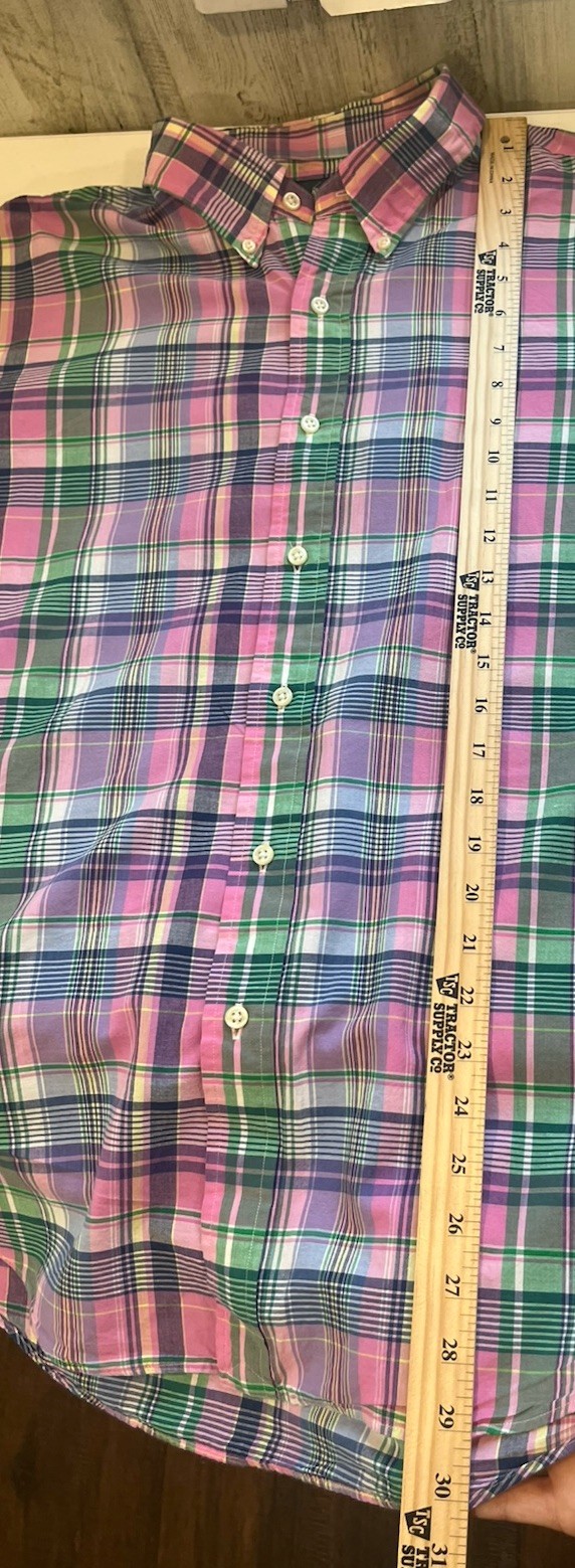 Ralph Lauren Custom Fit Long Sleeve Pink Green Purple Button Down Men’s XL