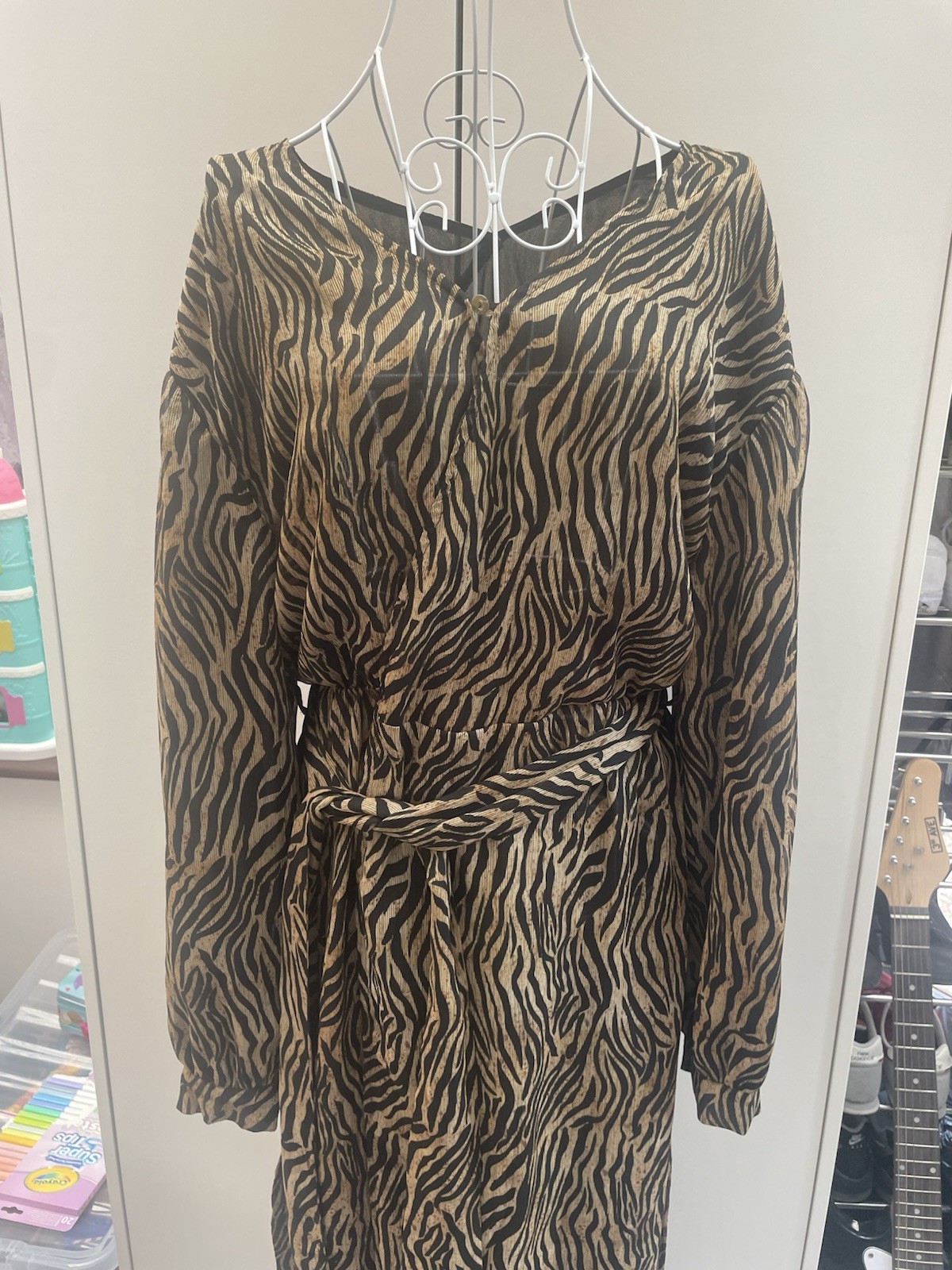Nanushka Oasis Tiger Print Wrap Midi Dress Size S SS18 Animal BNWT Made Hungary