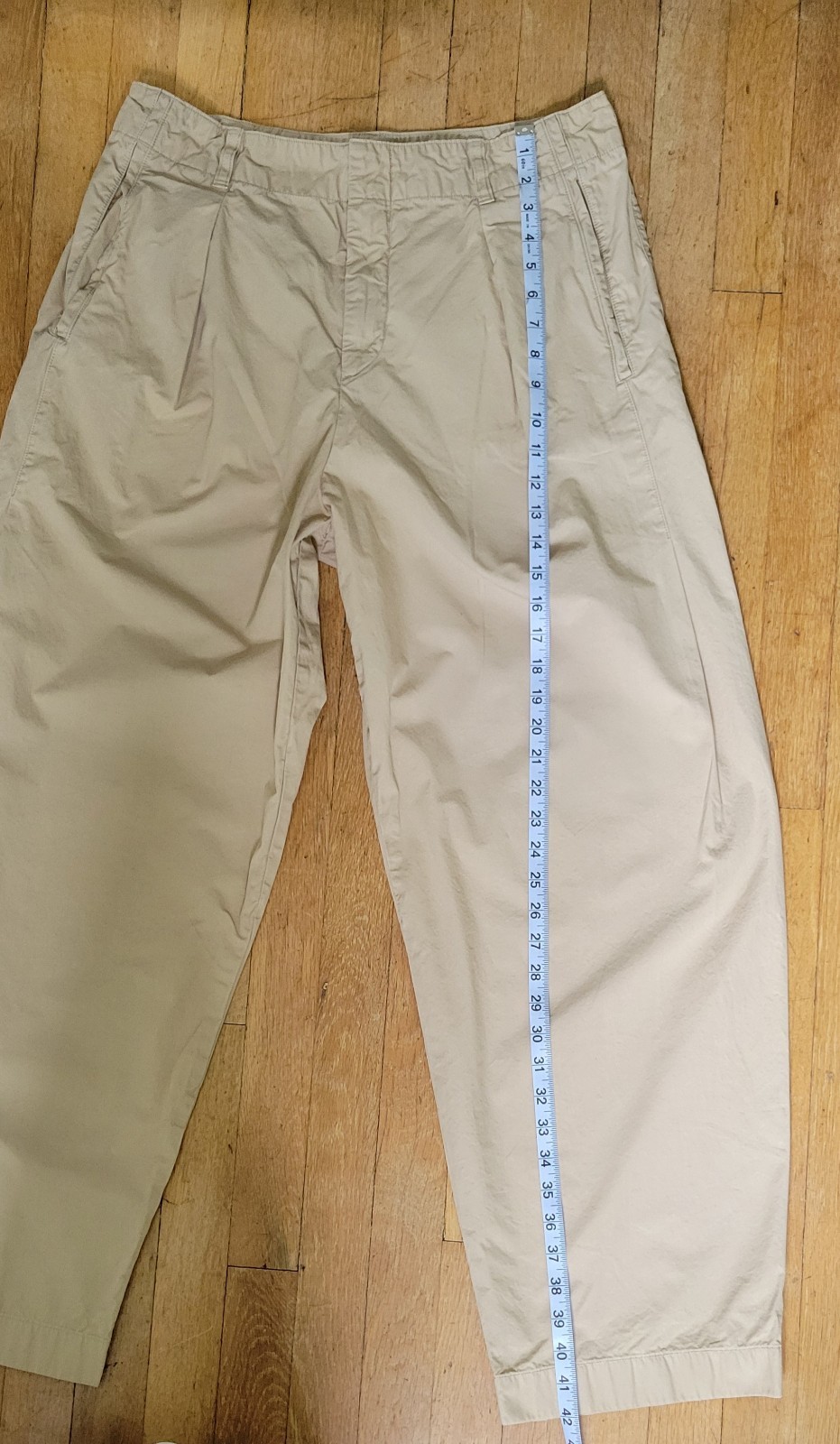 Rag & Bone Womens Size 10 Pleated Chino Pants 100% Cotton Beige Relaxed Trouser