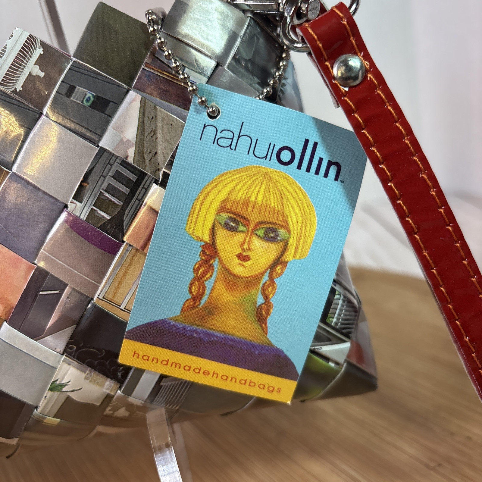 Nahui Ollin Recycled Magazine Purse Wristlet Clutch Handbag with Zipper New