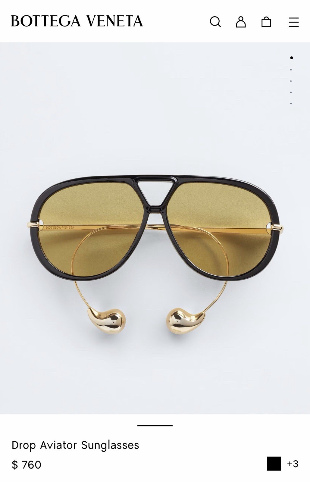 Bottega Veneta BV1273 Oversize Sunglasses Black Frame Yellow Lens USA Fast Ship