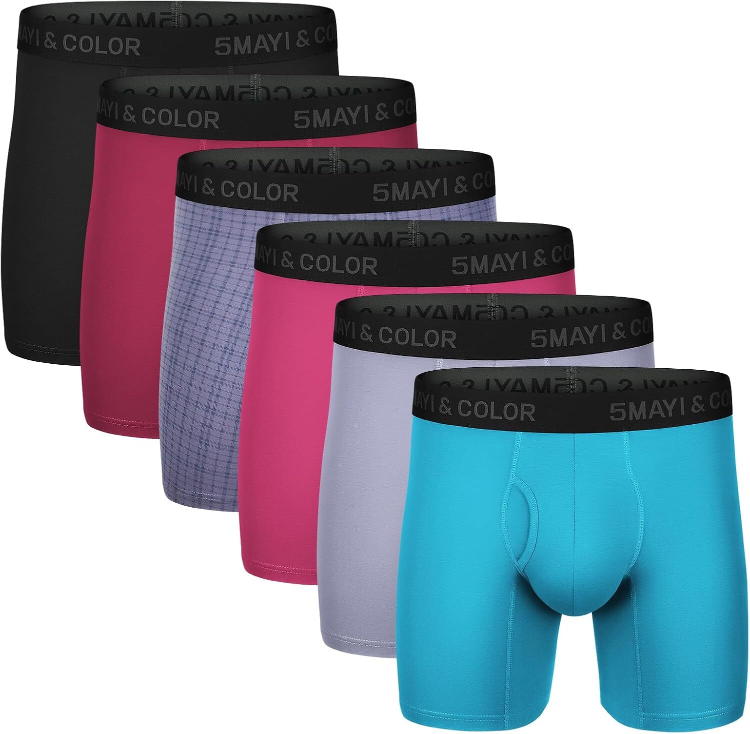 5Mayi Men Underwear Boxer Briefs Cotton Regular Long Mens Boxer Briefs Und