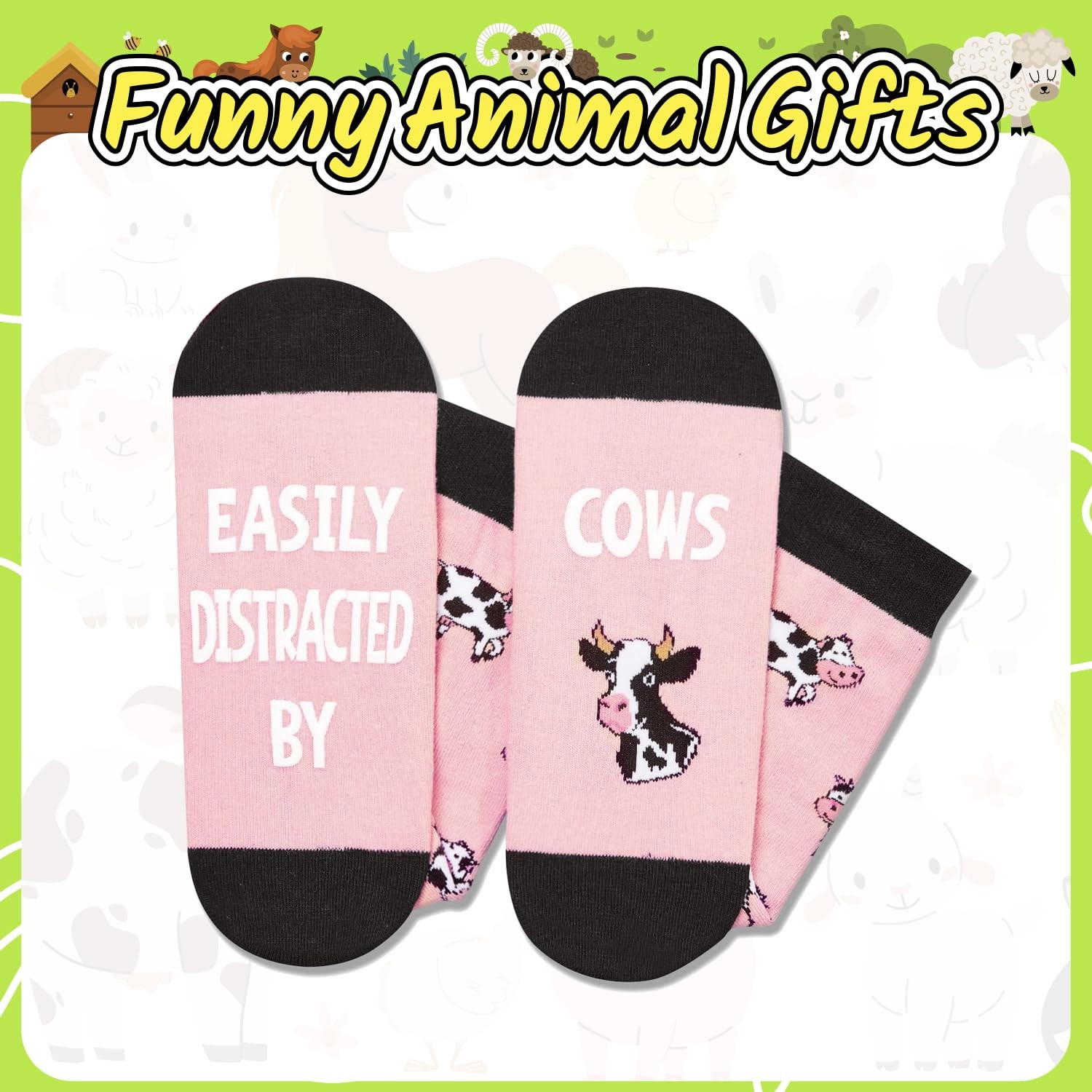 HAPPYPOP Novelty Cow Gifts for Women – Print Medium, Distracted Pink