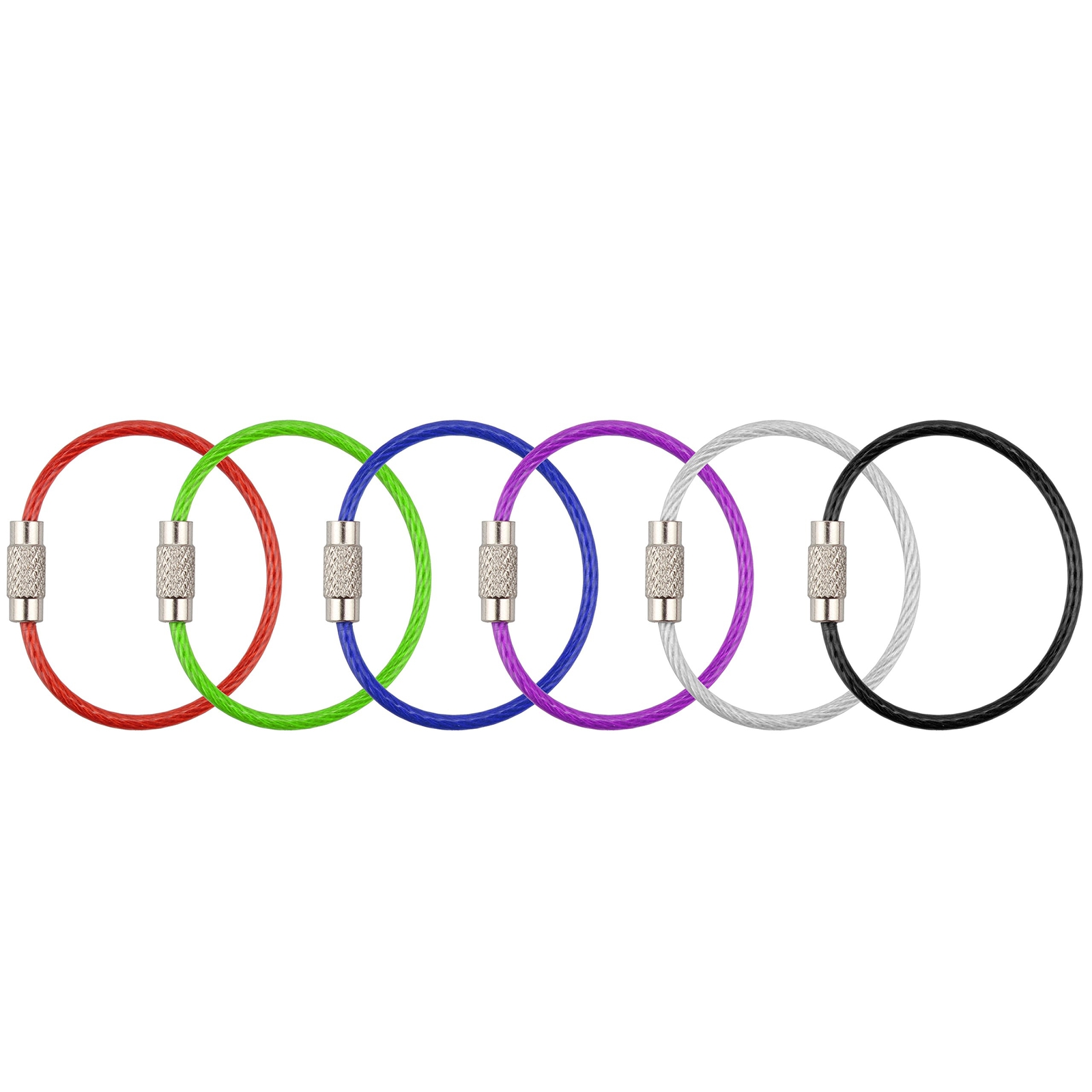 20 Pack 4.3 Inch Multicolor Stainless Steel Wire Ring Cable Loop Rings for Tags
