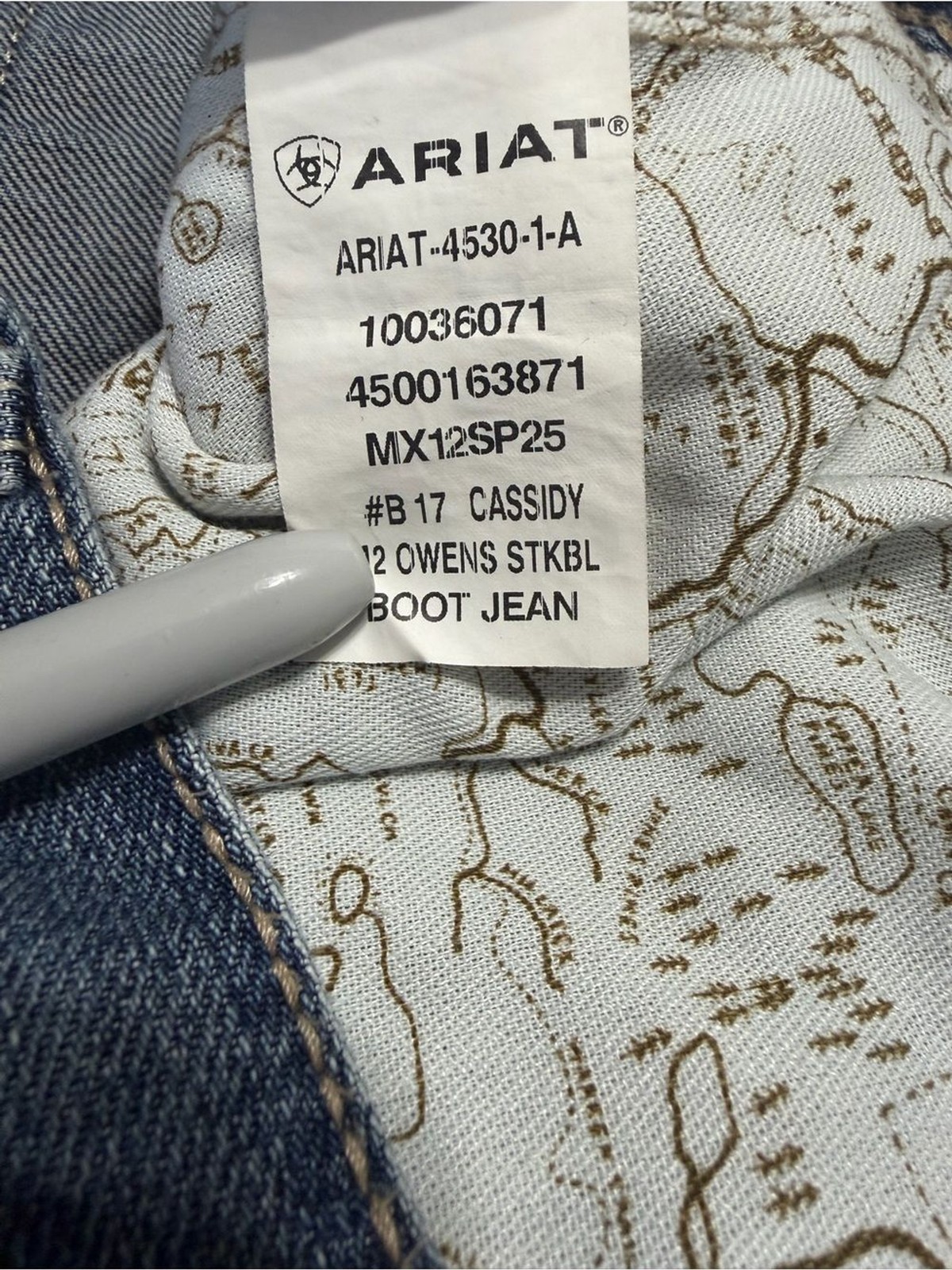 Ariat M2 Traditional Relaxed Boot Cut Jeans Mens 36×32 Cassidy Western Cowboy