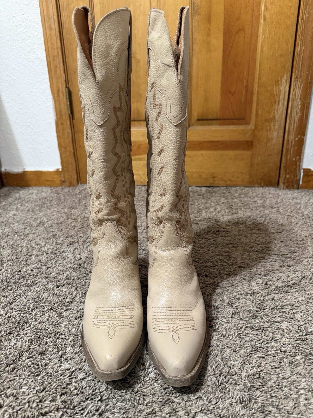 Dingo Western Heeled Boots With Zigzag Stitch