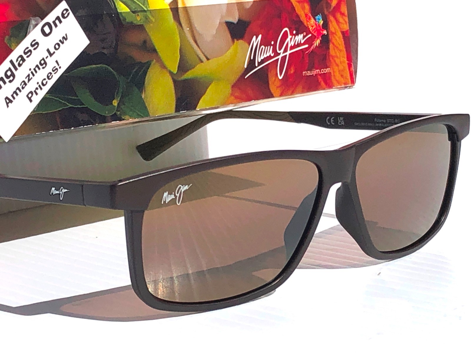 NEW Maui Jim PULAMA Matte Brown POLARIZED ST Bronze GLASS Sunglass H618-01