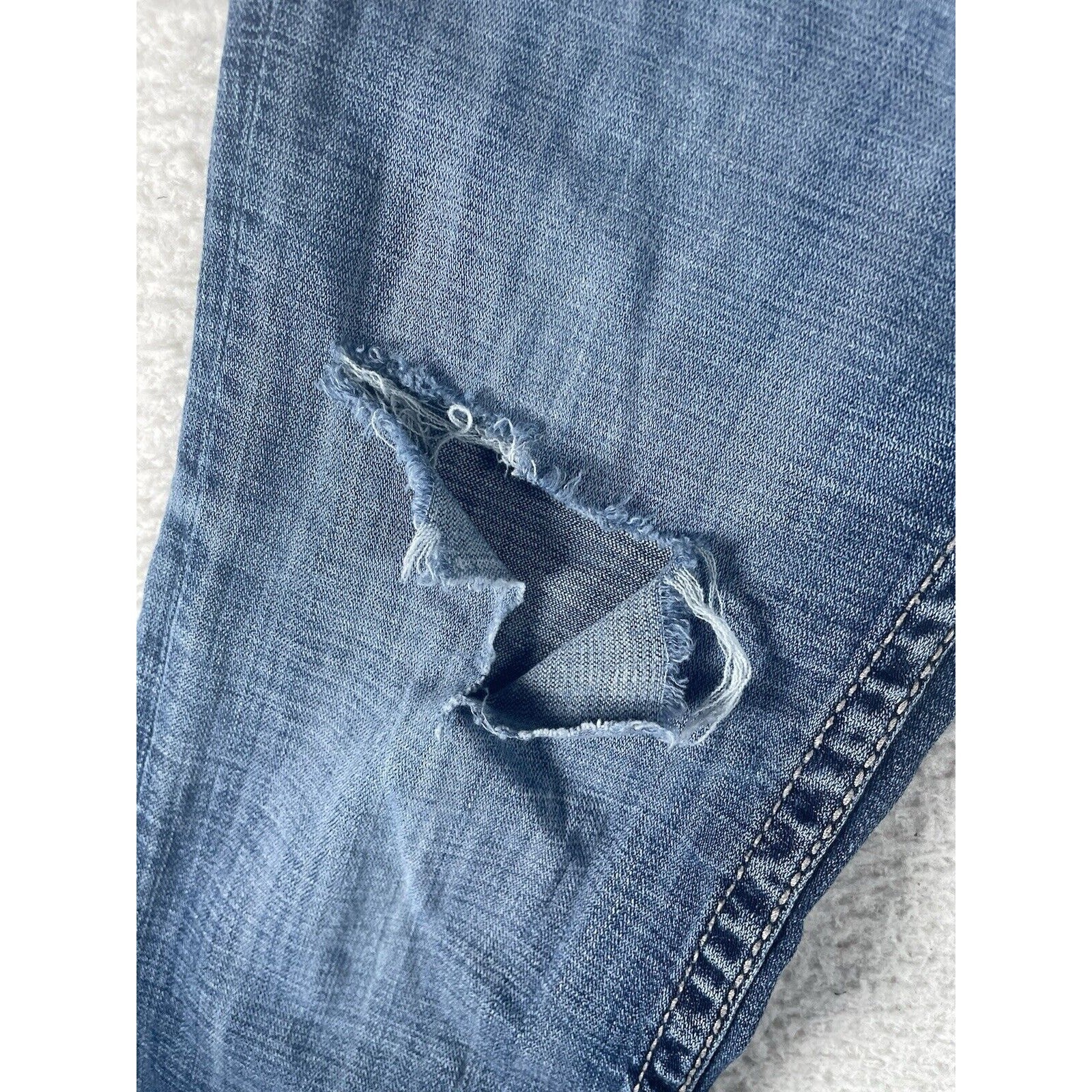 Salvage Buckle Mayhem Jeans Mens 29R 30×30 Blue Denim Distressed Boot Cut Y2K