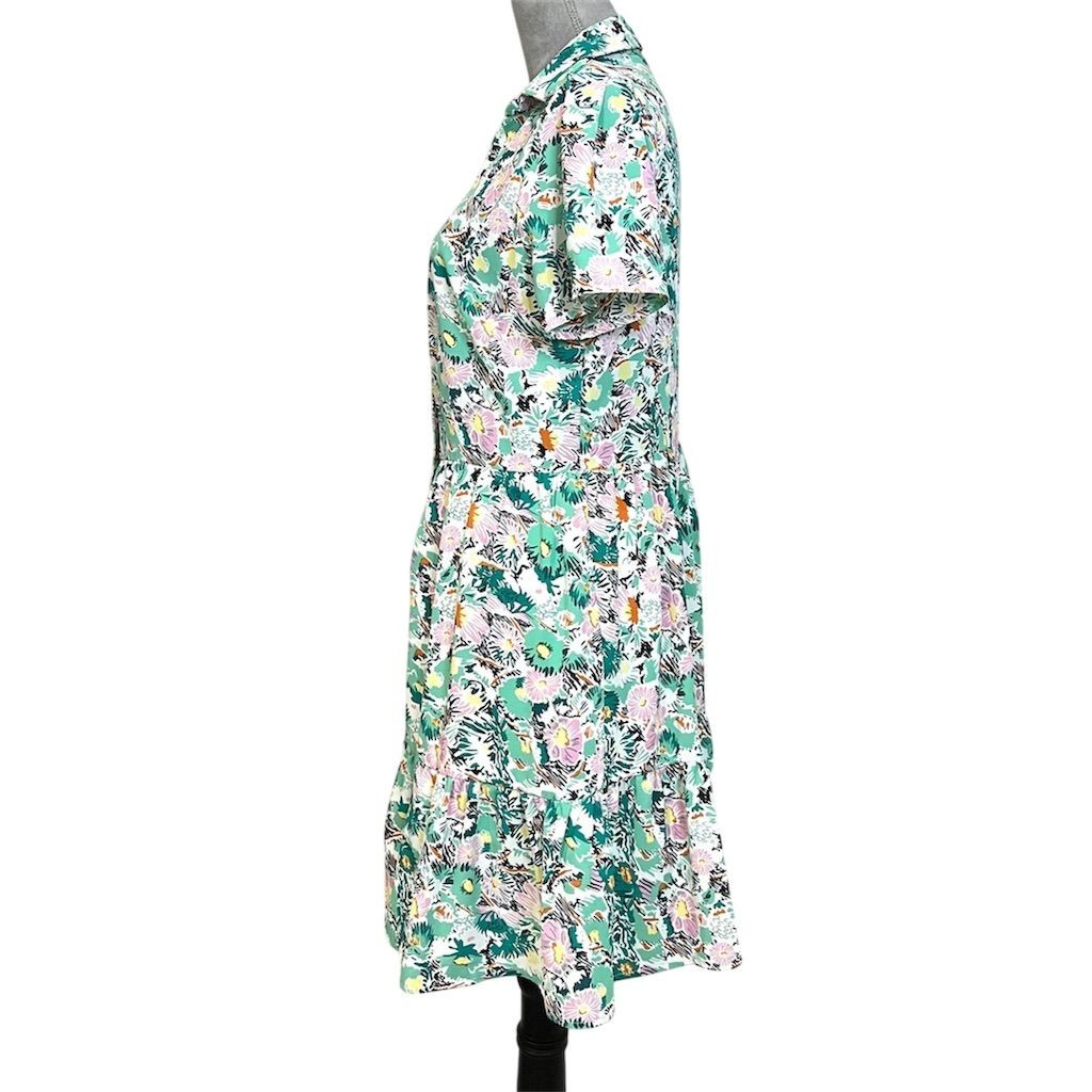 Women’s Floral Mini Dress M Spring Summer Beach Peasant Garden Girl