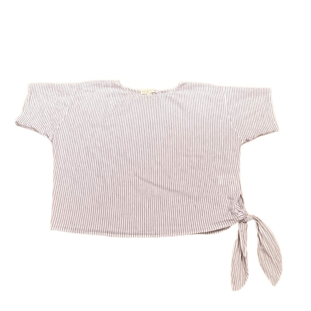 Michael Kors Women’s Linen Blend Purple Pin Stripe Batwing Top, Size L, EUC